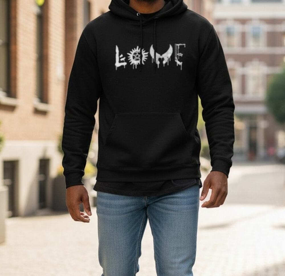 Port & Company 2XL Black Pullover Hoodie Love Dripping Melt Graphic Streetwear